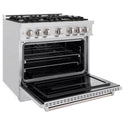 ZLINE 36 in. 5.2 cu. ft. Classic Gas Range with 6 Burner Cooktop and Convection Gas Oven in Satin Stainless Steel, Open Box-Great Condition