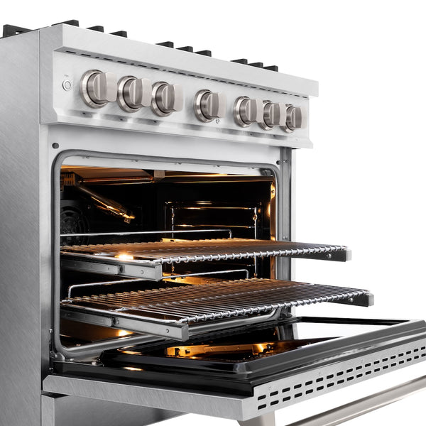 ZLINE 36 in. 5.2 cu. ft. Classic Gas Range with 6 Burner Cooktop and Convection Gas Oven in Satin Stainless Steel, Open Box-Great Condition