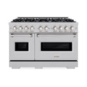 ZLINE 48 in. 6.7 cu. ft. Classic Double Oven Gas Range with 8 Burner Cooktop in Satin Stainless Steel, Open Box-Great Condition