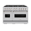 ZLINE 48 in. 6.7 cu. ft. Classic Double Oven Gas Range with 8 Burner Cooktop in Satin Stainless Steel, Open Box-Great Condition