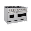 ZLINE 48 in. 6.7 cu. ft. Classic Double Oven Gas Range with 8 Burner Cooktop in Satin Stainless Steel (CGRS-48)