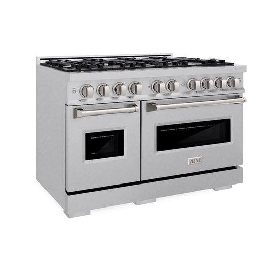 ZLINE 48 in. 6.7 cu. ft. Classic Double Oven Gas Range with 8 Burner Cooktop in Satin Stainless Steel, Open Box-Great Condition
