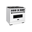 ZLINE Autograph Edition 48 in. 6.7 cu. ft. Classic Double Oven Gas Range with 8 Burner Cooktop in Satin Stainless Steel with White Matte Doors and Champagne Bronze Accents, Open Box-Great Condition