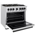 ZLINE Autograph Edition 48 in. 6.7 cu. ft. Classic Double Oven Gas Range with 8 Burner Cooktop in Satin Stainless Steel with White Matte Doors and Champagne Bronze Accents, Open Box-Great Condition