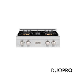 ZLINE 30 in. Classic Gas Rangetop with 4 Burner DuoPro™ Cooktop in Satin Stainless Steel, Open Box-Great Condition