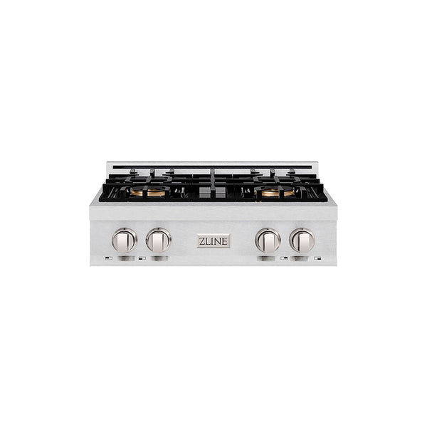 ZLINE 30 in. Classic Gas Rangetop with 4 Burner DuoPro™ Cooktop in Satin Stainless Steel, Open Box-Good Condition