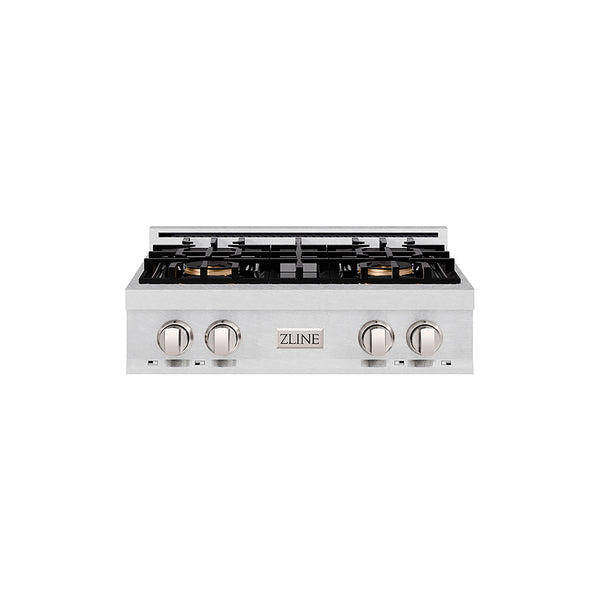 ZLINE 30 in. Classic Gas Rangetop with 4 Burner DuoPro™ Cooktop in Satin Stainless Steel (PCRTS-30)