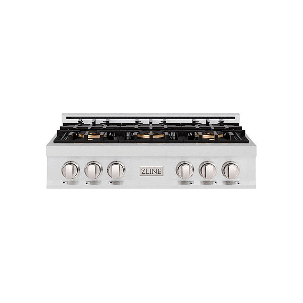 ZLINE 36 in. Classic Gas Rangetop with 6 Burner DuoPro™ Cooktop in Satin Stainless Steel, Open Box-Good Condition