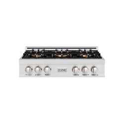 ZLINE 36 in. Classic Gas Rangetop with 6 Burner DuoPro™ Cooktop in Satin Stainless Steel (PCRTS-36)