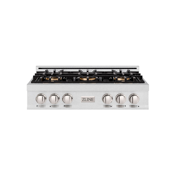 ZLINE 36 in. Classic Gas Rangetop with 6 Burner DuoPro™ Cooktop in Satin Stainless Steel (PCRTS-36)