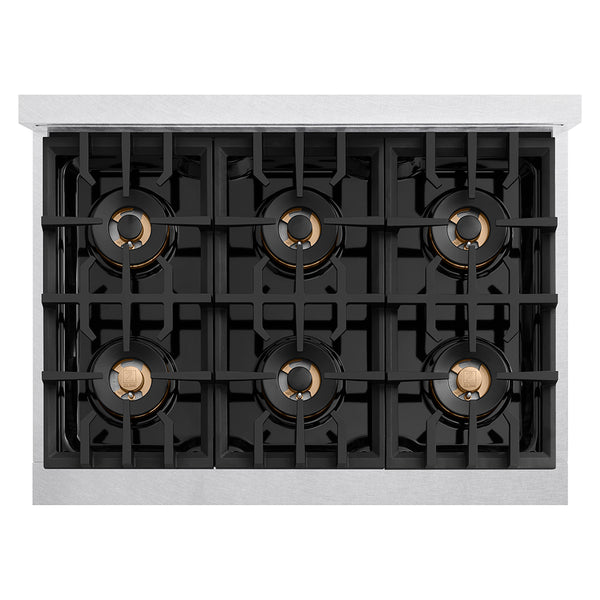 ZLINE 36 in. Classic Gas Rangetop with 6 Burner DuoPro™ Cooktop in Satin Stainless Steel (PCRTS-36)