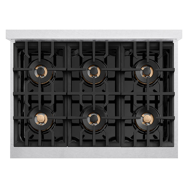 ZLINE 36 in. Classic Gas Rangetop with 6 Burner DuoPro™ Cooktop in Satin Stainless Steel, Open Box-Great Condition