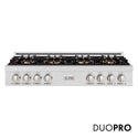 ZLINE 48 in. Classic Gas Rangetop with 8 Burner DuoPro™ Cooktop in Satin Stainless Steel, Open Box-Great Condition