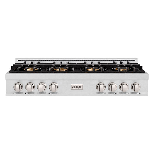 ZLINE 48 in. Classic Gas Rangetop with 8 Burner DuoPro™ Cooktop in Satin Stainless Steel (PCRTS-48)