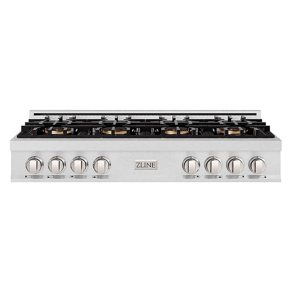 ZLINE 48 in. Classic Gas Rangetop with 8 Burner DuoPro™ Cooktop in Satin Stainless Steel, Open Box-Great Condition