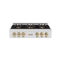 ZLINE Autograph Edition 36 in. Classic Gas Rangetop with 6 Burner DuoPro™ Cooktop in Satin Stainless Steel and Champagne Bronze Accents (PCRTSZ-36-CB)