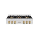 ZLINE Autograph Edition 36 in. Classic Gas Rangetop with 6 Burner DuoPro™ Cooktop in Satin Stainless Steel and Champagne Bronze Accents, Open Box-Great Condition