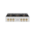 ZLINE Autograph Edition 36 in. Classic Gas Rangetop with 6 Burner DuoPro™ Cooktop in Satin Stainless Steel and Polished Gold Accents, Open Box-Good Condition