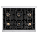 ZLINE Autograph Edition 36 in. Classic Gas Rangetop with 6 Burner DuoPro™ Cooktop in Satin Stainless Steel and Polished Gold Accents, Open Box-Good Condition