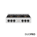 ZLINE Autograph Edition 36 in. Classic Gas Rangetop with 6 Burner DuoPro™ Cooktop in Satin Stainless Steel and Matte Black Accents (PCRTSZ-36-MB)