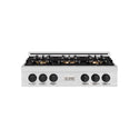 ZLINE Autograph Edition 36 in. Classic Gas Rangetop with 6 Burner DuoPro™ Cooktop in Satin Stainless Steel and Matte Black Accents, Open Box-Great Condition