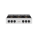 ZLINE Autograph Edition 36 in. Classic Gas Rangetop with 6 Burner DuoPro™ Cooktop in Satin Stainless Steel and Matte Black Accents, Open Box-Good Condition