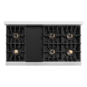 ZLINE Autograph Edition 48 in. Classic Gas Rangetop with 8 Burner DuoPro™ Cooktop in Satin Stainless Steel and Polished Gold Accents, Open Box-Great Condition