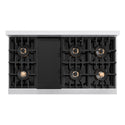 ZLINE Autograph Edition 48 in. Classic Gas Rangetop with 8 Burner DuoPro™ Cooktop in Satin Stainless Steel and Matte Black Accents, Open Box-Good Condition