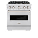 ZLINE 30 in. 4.2 cu. ft. Classic Dual Fuel Range with 4 Burner DuoPro™ Cooktop and Electric Convection Oven in Satin Stainless Steel (PCDRS-30)