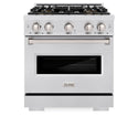 ZLINE 30 in. 4.2 cu. ft. Classic Dual Fuel Range with 4 Burner DuoPro™ Cooktop and Electric Convection Oven in Satin Stainless Steel, Open Box-Good Condition