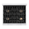 ZLINE 30 in. 4.2 cu. ft. Classic Dual Fuel Range with 4 Burner DuoPro™ Cooktop and Electric Convection Oven in Satin Stainless Steel, Open Box-Good Condition