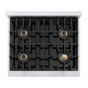 ZLINE 30 in. 4.2 cu. ft. Classic Dual Fuel Range with 4 Burner DuoPro™ Cooktop and Electric Convection Oven in Satin Stainless Steel (PCDRS-30)