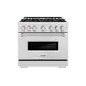 ZLINE 36 in. 5.2 cu. ft. Classic Dual Fuel Range with 6 Burner DuoPro™ Cooktop and Electric Convection Oven in Satin Stainless Steel, Open Box-Good Condition