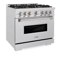 ZLINE 36 in. 5.2 cu. ft. Classic Dual Fuel Range with 6 Burner DuoPro™ Cooktop and Electric Convection Oven in Satin Stainless Steel, Open Box-Good Condition