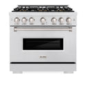 ZLINE 36 in. 5.2 cu. ft. Classic Dual Fuel Range with 6 Burner DuoPro™ Cooktop and Electric Convection Oven in Satin Stainless Steel, Open Box-Good Condition