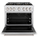 ZLINE 36 in. 5.2 cu. ft. Classic Dual Fuel Range with 6 Burner DuoPro™ Cooktop and Electric Convection Oven in Satin Stainless Steel, Open Box-Good Condition