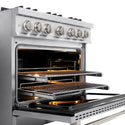 ZLINE 36 in. 5.2 cu. ft. Classic Dual Fuel Range with 6 Burner DuoPro™ Cooktop and Electric Convection Oven in Satin Stainless Steel (PCDRS-36)