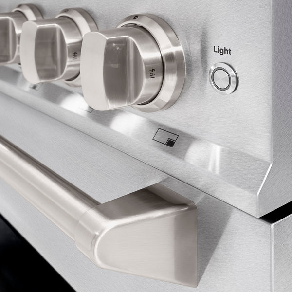 ZLINE 36 in. 5.2 cu. ft. Classic Dual Fuel Range with 6 Burner DuoPro™ Cooktop and Electric Convection Oven in Satin Stainless Steel (PCDRS-36)