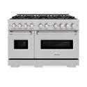 ZLINE 48 in. 6.7 cu. ft. Classic Dual Fuel Range with 8 Burner DuoPro™ Cooktop and Dual Ovens in Satin Stainless Steel (PCDRS-48)