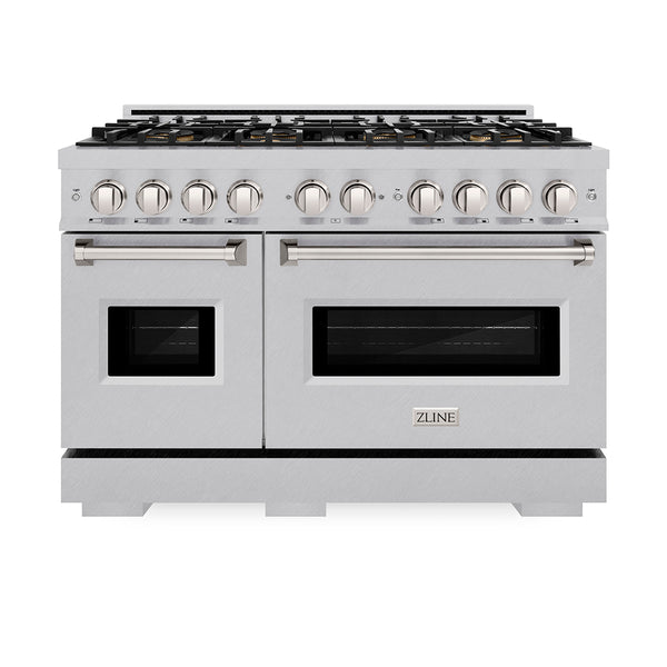 ZLINE 48 in. 6.7 cu. ft. Classic Dual Fuel Range with 8 Burner DuoPro™ Cooktop and Dual Ovens in Satin Stainless Steel (PCDRS-48)