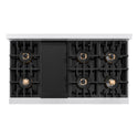 ZLINE Autograph Edition 48 in. 6.7 cu. ft. Classic Dual Fuel Range with 8 Burner DuoPro™ Cooktop and Dual Ovens in Satin Stainless Steel and Champagne Bronze Accents (PCDRSZ-48-CB)
