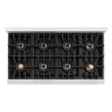 ZLINE Autograph Edition 48 in. 6.7 cu. ft. Classic Dual Fuel Range with 8 Burner DuoPro™ Cooktop and Dual Ovens in Satin Stainless Steel and Champagne Bronze Accents (PCDRSZ-48-CB)
