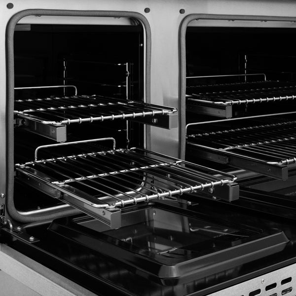 ZLINE Autograph Edition 48 in. 6.7 cu. ft. Classic Dual Fuel Range with 8 Burner DuoPro™ Cooktop and Dual Ovens in Satin Stainless Steel and Champagne Bronze Accents (PCDRSZ-48-CB)