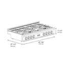 ZLINE 48 in. Classic Gas Rangetop with 8 Burners and Porcelain Cooktop in Satin Stainless Steel, Open Box-Great Condition