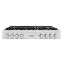 ZLINE 48 in. Classic Gas Rangetop with 8 Burners and Porcelain Cooktop in Satin Stainless Steel, Open Box-Great Condition