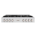 ZLINE 48 in. Classic Gas Rangetop with 8 Burners and Porcelain Cooktop in Satin Stainless Steel, Open Box-Good Condition