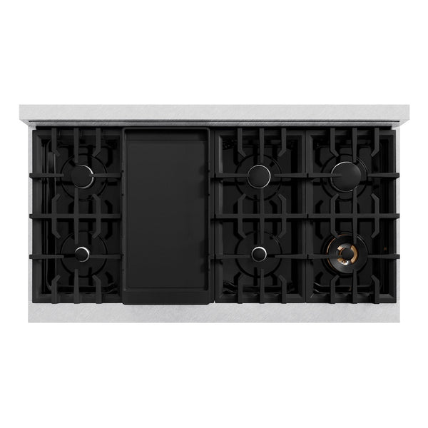 ZLINE 48 in. Classic Gas Rangetop with 8 Burners and Porcelain Cooktop in Satin Stainless Steel, Open Box-Great Condition