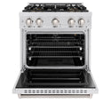 ZLINE 30 in. 4.2 cu. ft. Classic Gas Range with 4 Burner DuoPro™ Cooktop and Convection Gas Oven in Satin Stainless Steel (PCGRS-30)