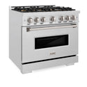 ZLINE 36 in. 5.2 cu. ft. Classic Gas Range with 6 Burner DuoPro™ Cooktop and Convection Gas Oven in Satin Stainless Steel (PCGRS-36)