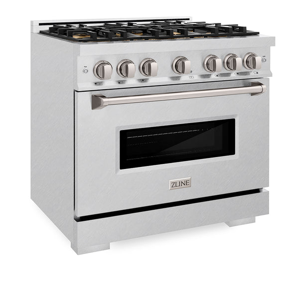 ZLINE 36 in. 5.2 cu. ft. Classic Gas Range with 6 Burner DuoPro™ Cooktop and Convection Gas Oven in Satin Stainless Steel (PCGRS-36)